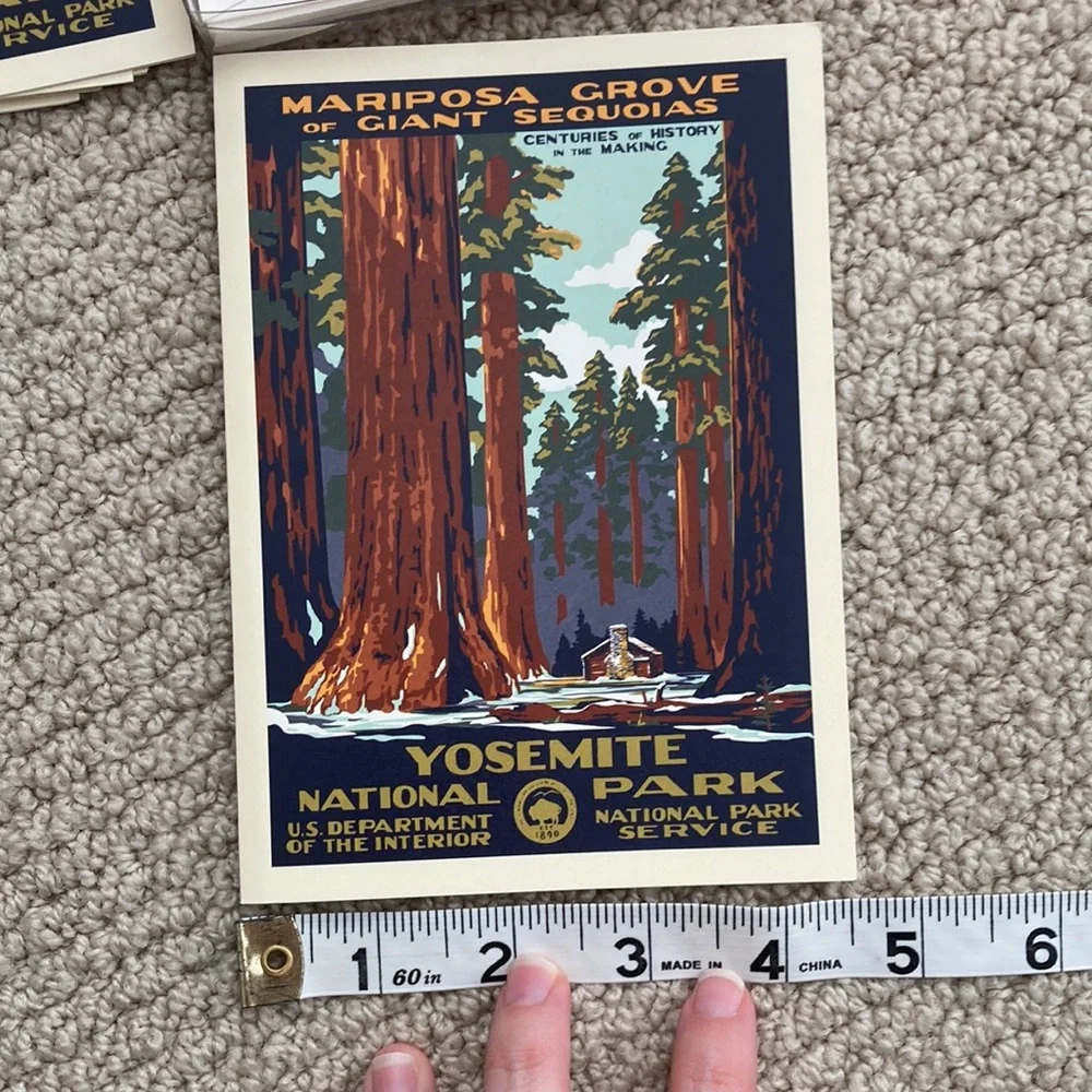 Yosemite National Park Stationery Pack of 8 Mariposa Grove Sequoias Cards NIB
